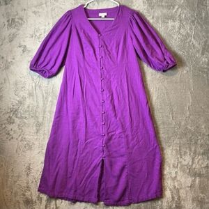 Purple Button-Down Women's Dress